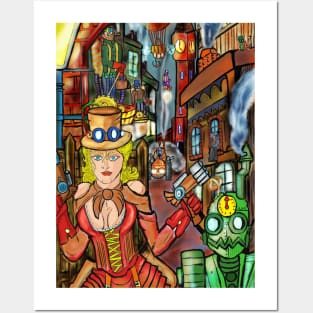 Steampunk scene Posters and Art